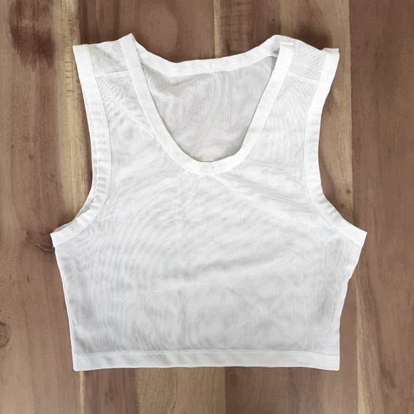 BuffBunny Sheer White Crop Top • XS - Picture 1 of 10